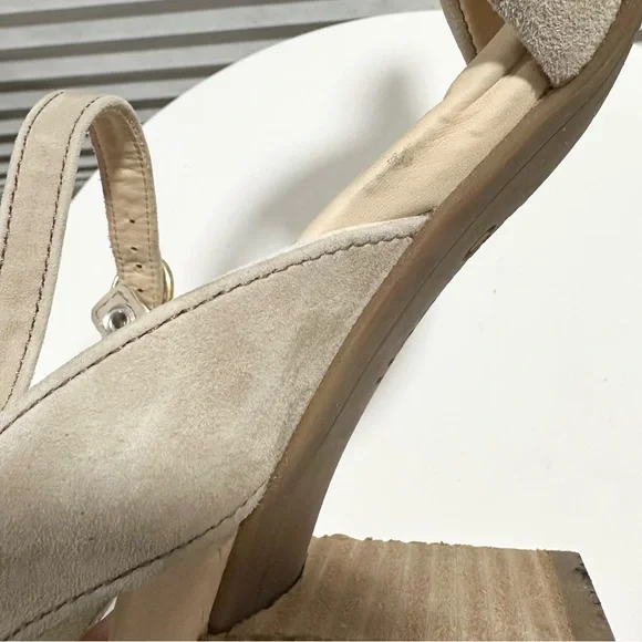 🌹PAUL GREEN🌹Lexi Heel Sandal Camel Tan Suede Block Heel Size: 7